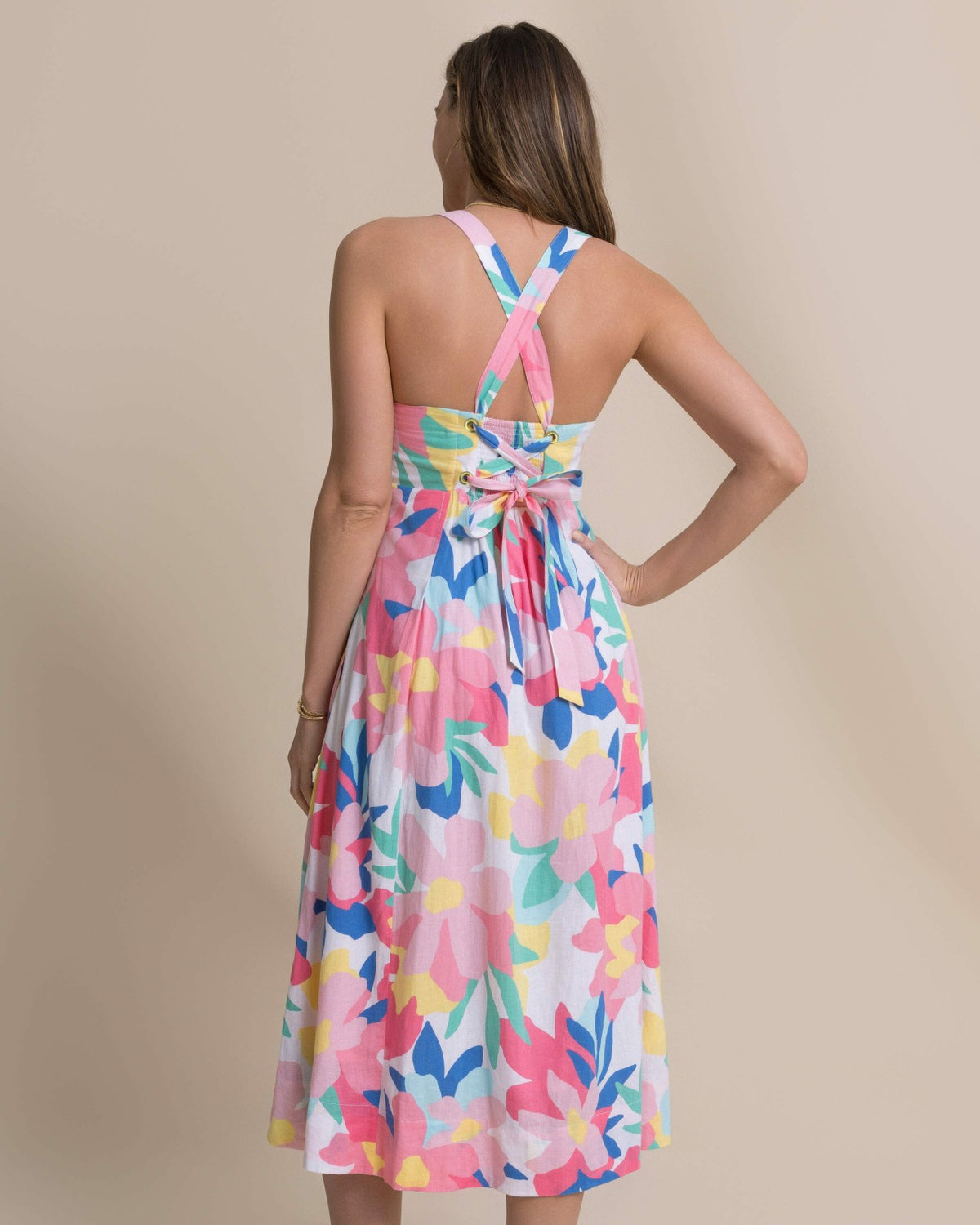 Cinzia Printed Cross Strap Dress
