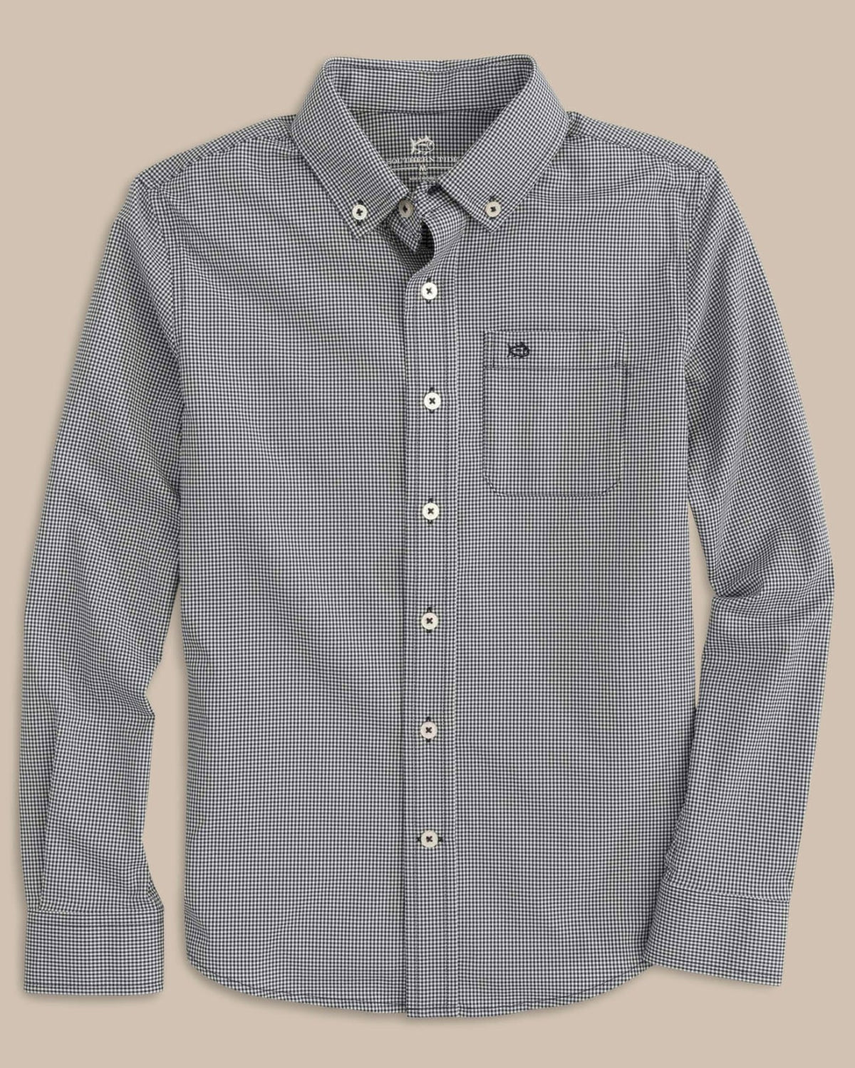 Boy's Intercoastal Mini Gingham Button Down Shirt