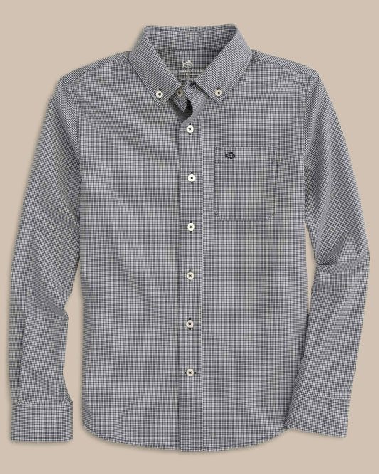 Boy's Intercoastal Mini Gingham Button Down Shirt