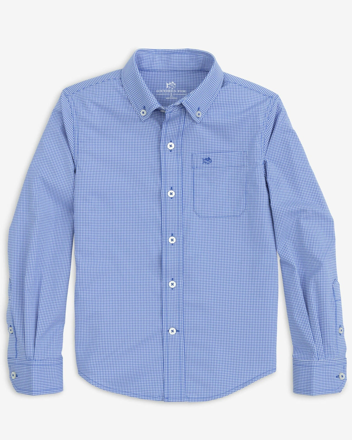 Boy's Intercoastal Mini Gingham Button Down Shirt