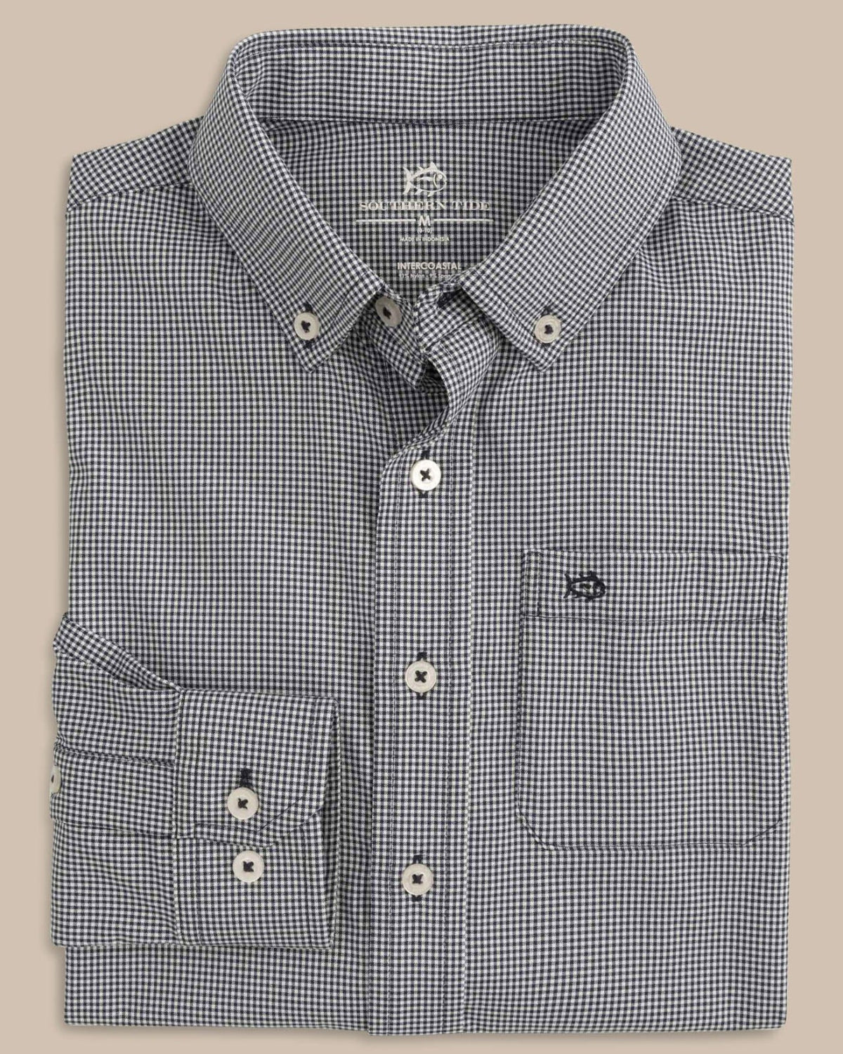 Boy's Intercoastal Mini Gingham Button Down Shirt