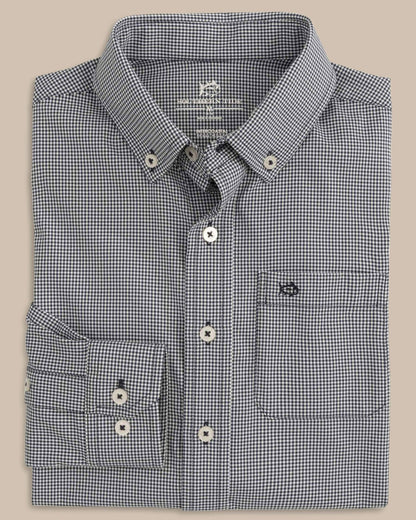 Boy's Intercoastal Mini Gingham Button Down Shirt