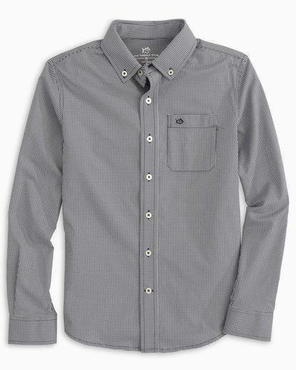 Boy's Intercoastal Mini Gingham Button Down Shirt
