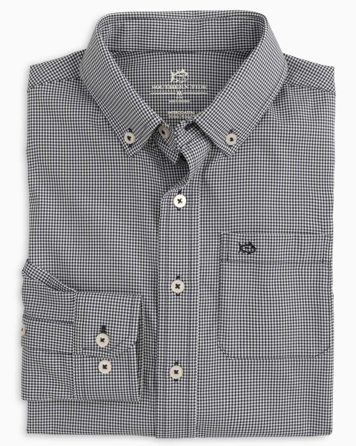 Boy's Intercoastal Mini Gingham Button Down Shirt