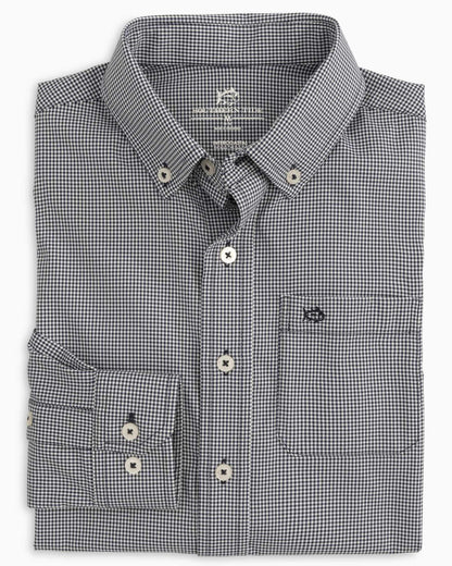 Boy's Intercoastal Mini Gingham Button Down Shirt
