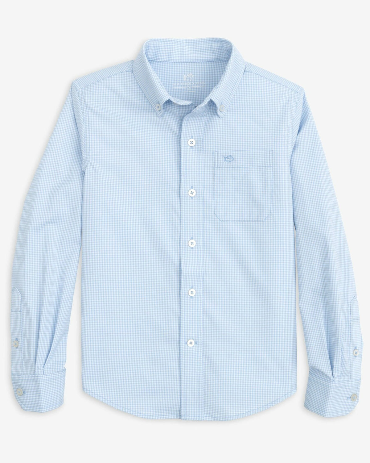 Boy's Intercoastal Mini Gingham Button Down Shirt
