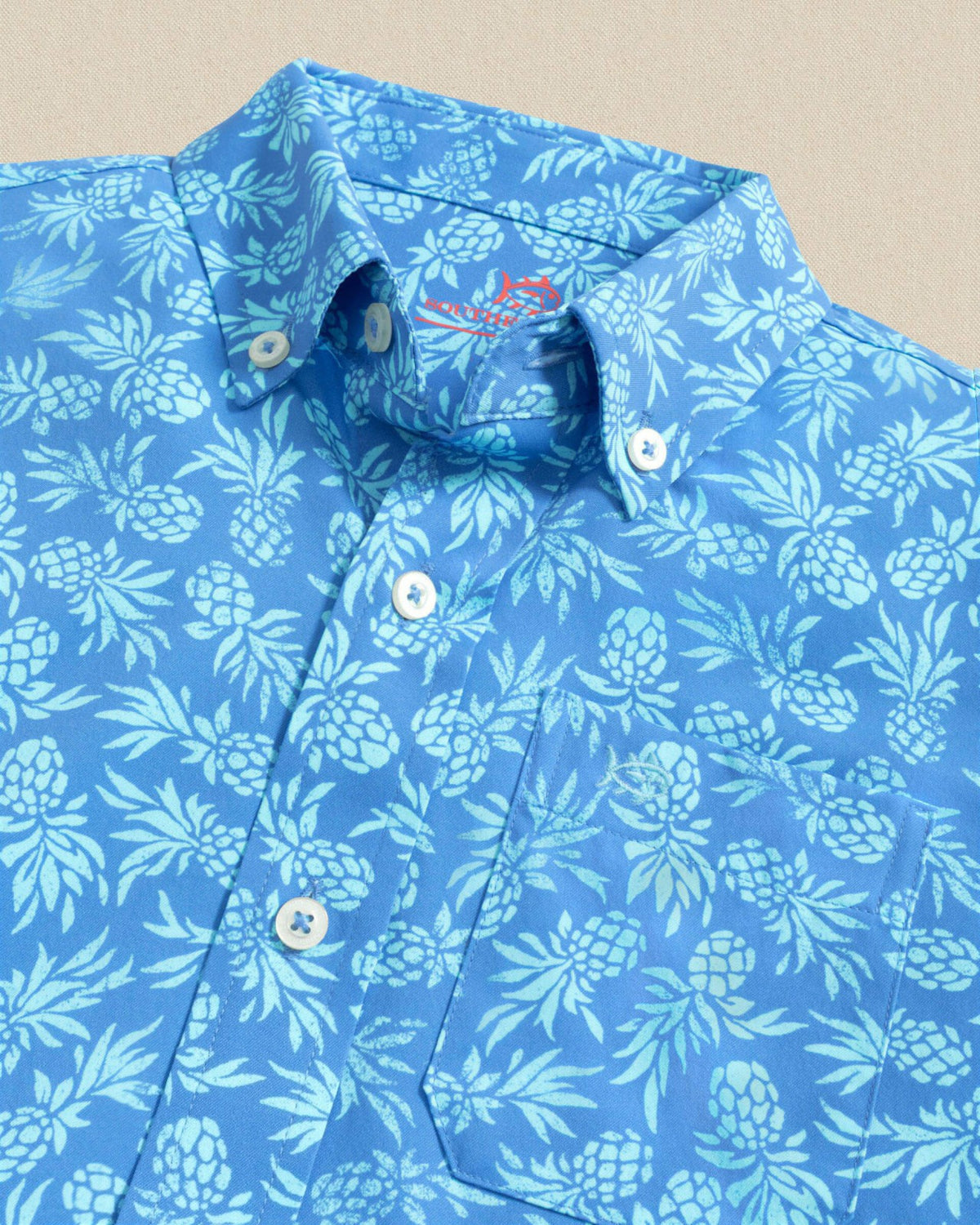 Boys Pineapple Parade Short Sleeve Sport Shirt
