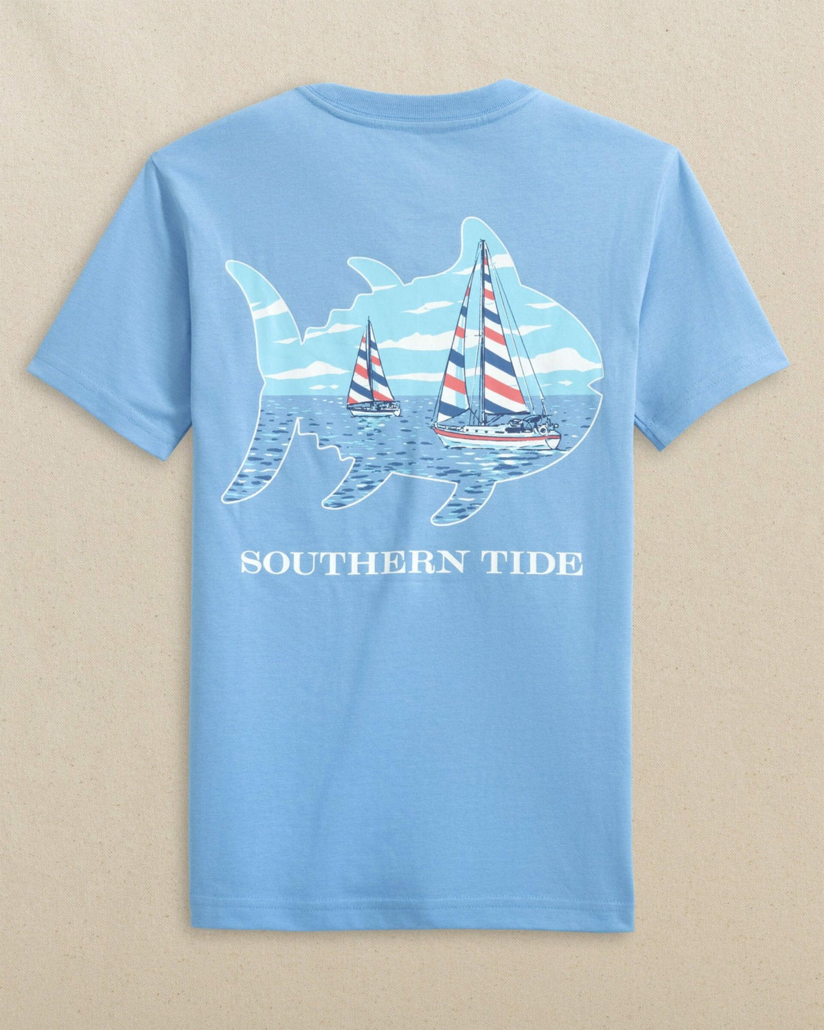 Kids Sailboat Skipjack Fill Short Sleeve T-Shirt