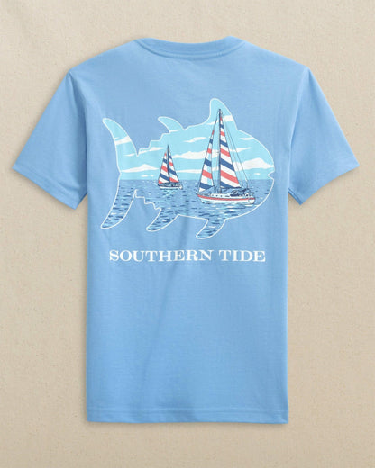 Kids Sailboat Skipjack Fill Short Sleeve T-Shirt