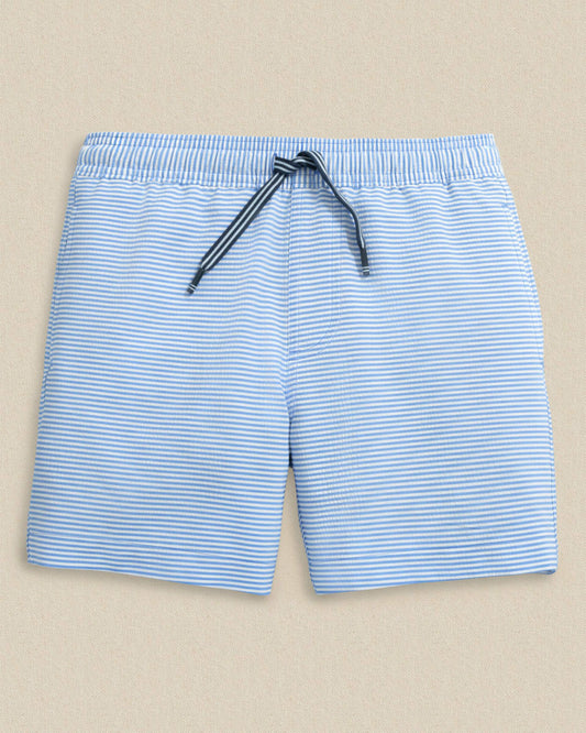 Boys Gulf Haven Seersucker Stripe Maritime Swim Trunk