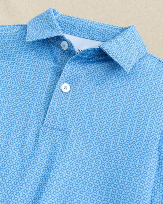 Boys Driver Seaside Geo Printed Performance Polo
