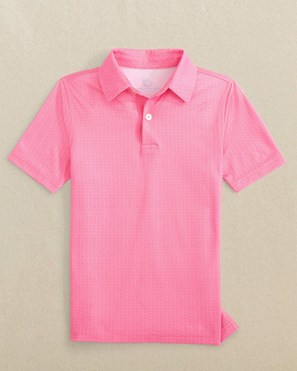 Boys Driver Seaside Geo Printed Performance Polo