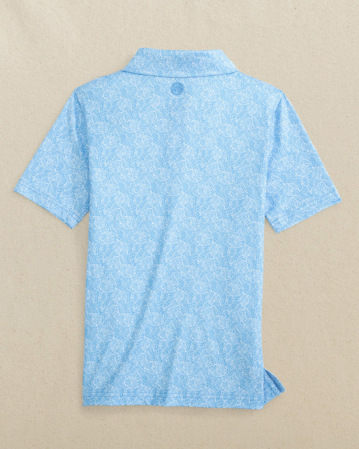 Boys Beach Palms Printed Performance Polo - Blue