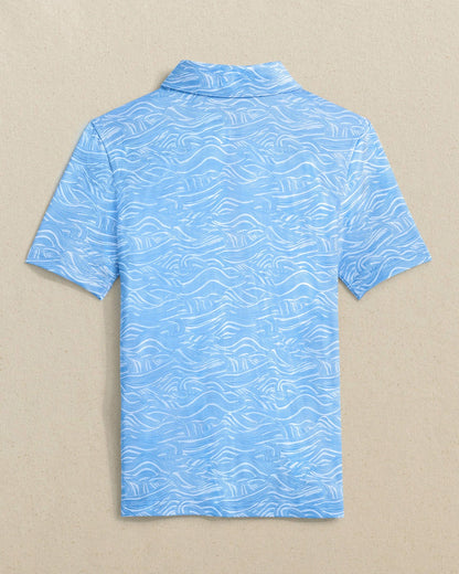 Boys Driver Rolling Waves Printed Performance Polo
