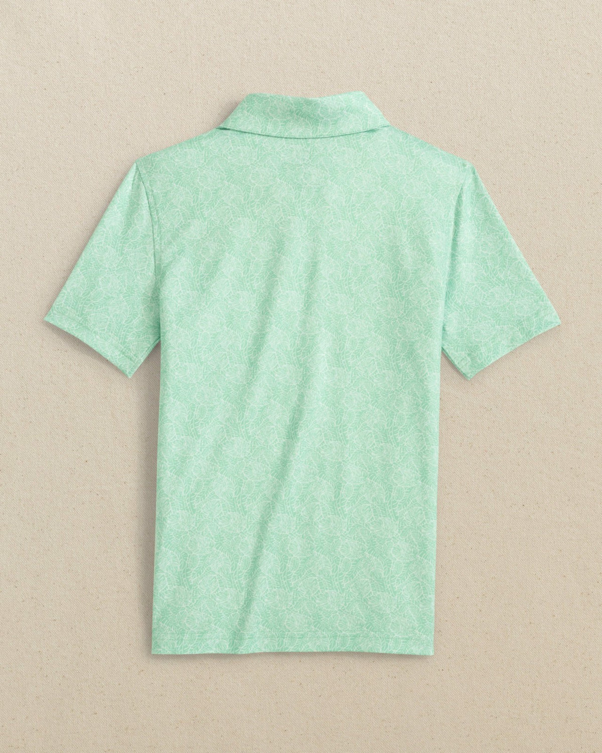 Boys Beach Palms Printed Performance Polo - Green