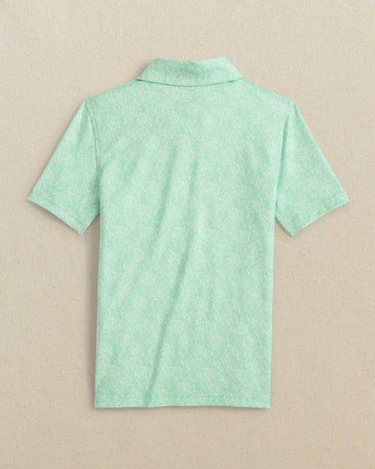 Boys Beach Palms Printed Performance Polo - Green