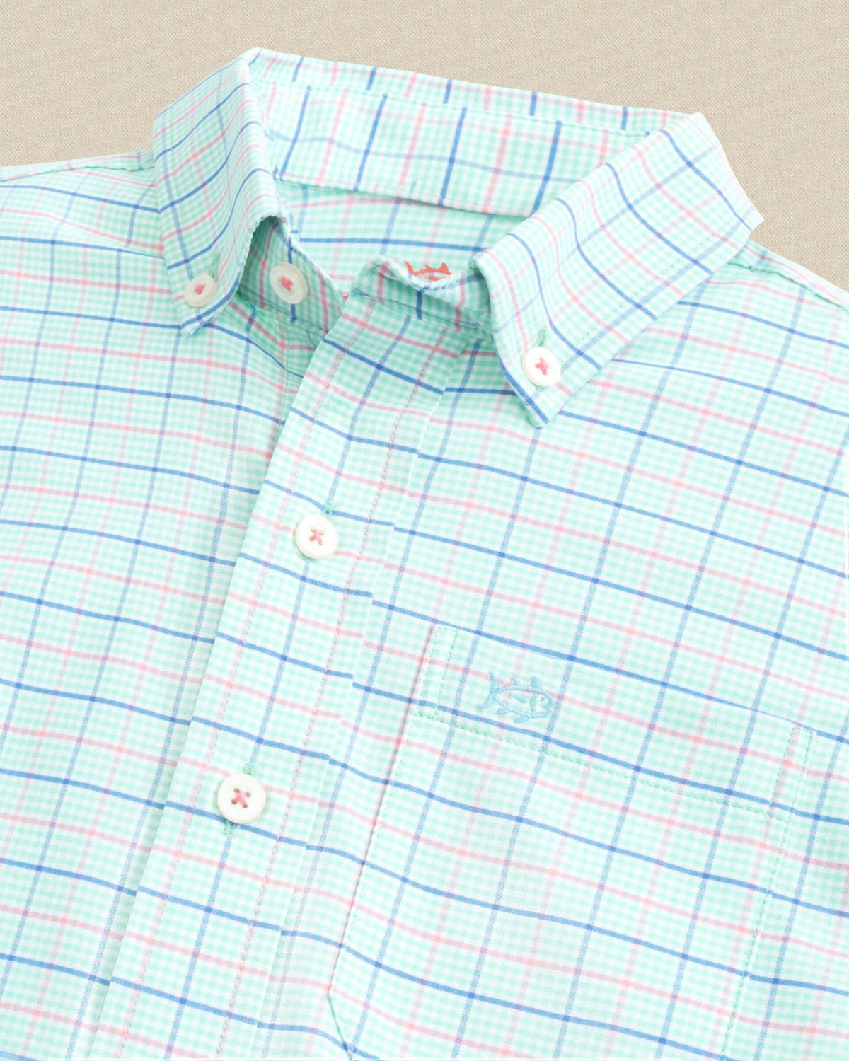 Boys Edisto Island Plaid Coastal Breeze® Sport Shirt