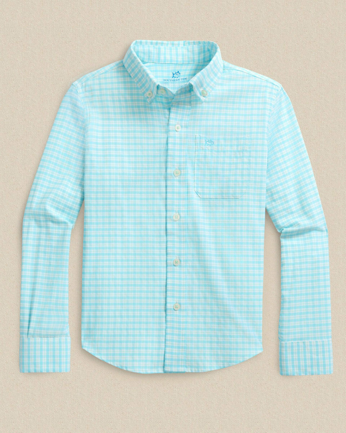Boys Precheck Plaid Coastal Breeze® Sport Shirt