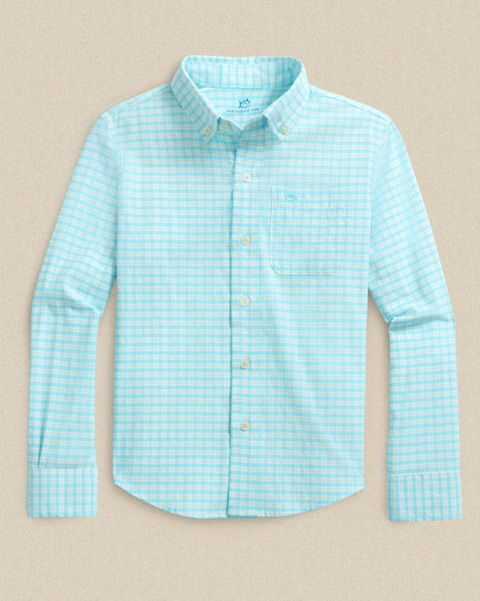 Boys Precheck Plaid Coastal Breeze® Sport Shirt