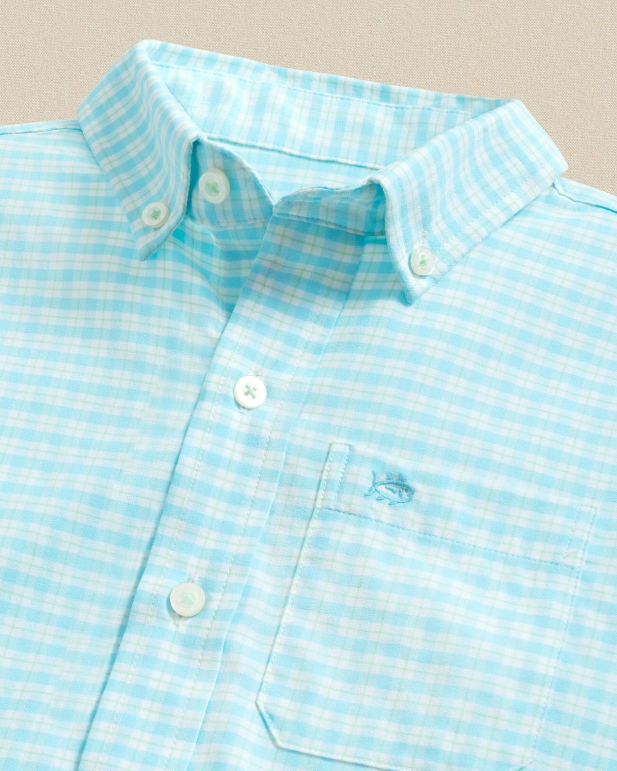 Boys Precheck Plaid Coastal Breeze® Sport Shirt
