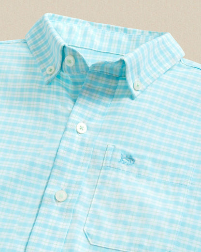 Boys Precheck Plaid Coastal Breeze® Sport Shirt