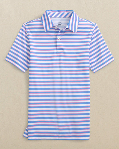 Boys Driver Waterway Stripe Performance Polo