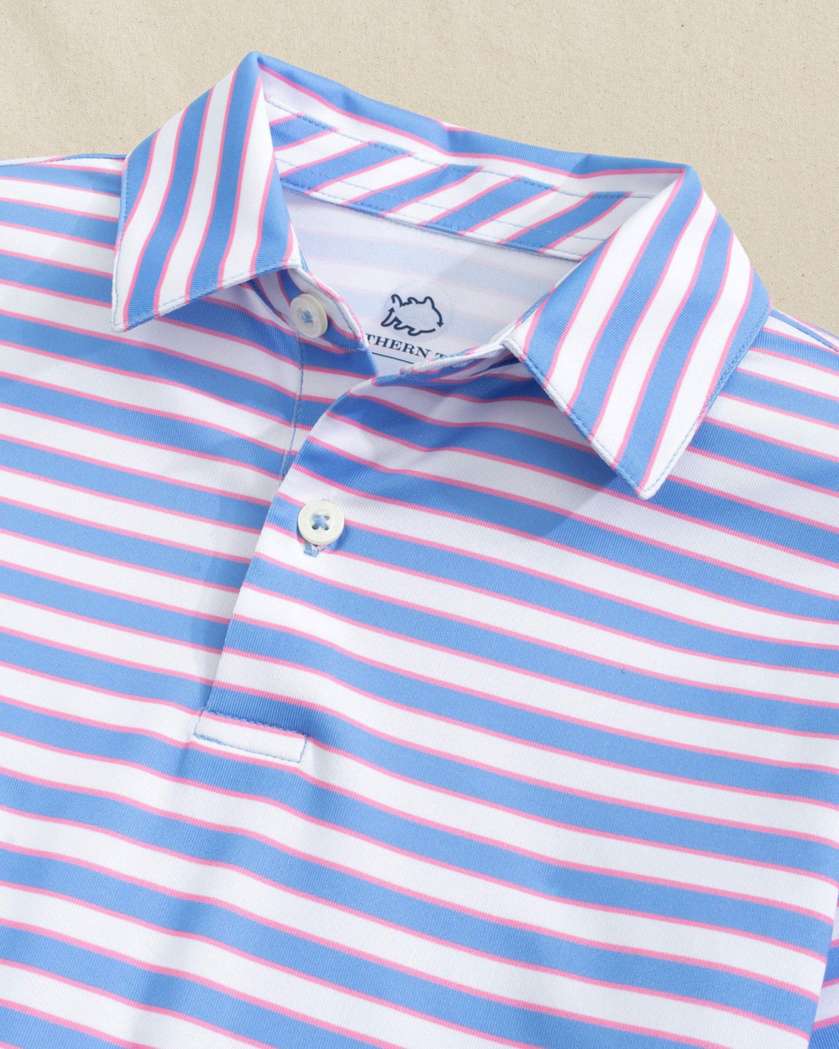 Boys Driver Waterway Stripe Performance Polo