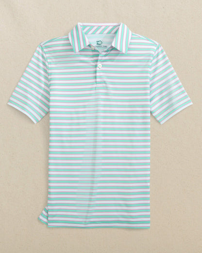 Boys Driver Waterway Stripe Performance Polo