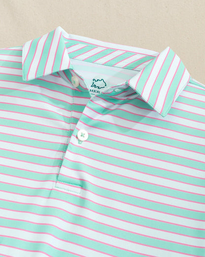 Boys Driver Waterway Stripe Performance Polo