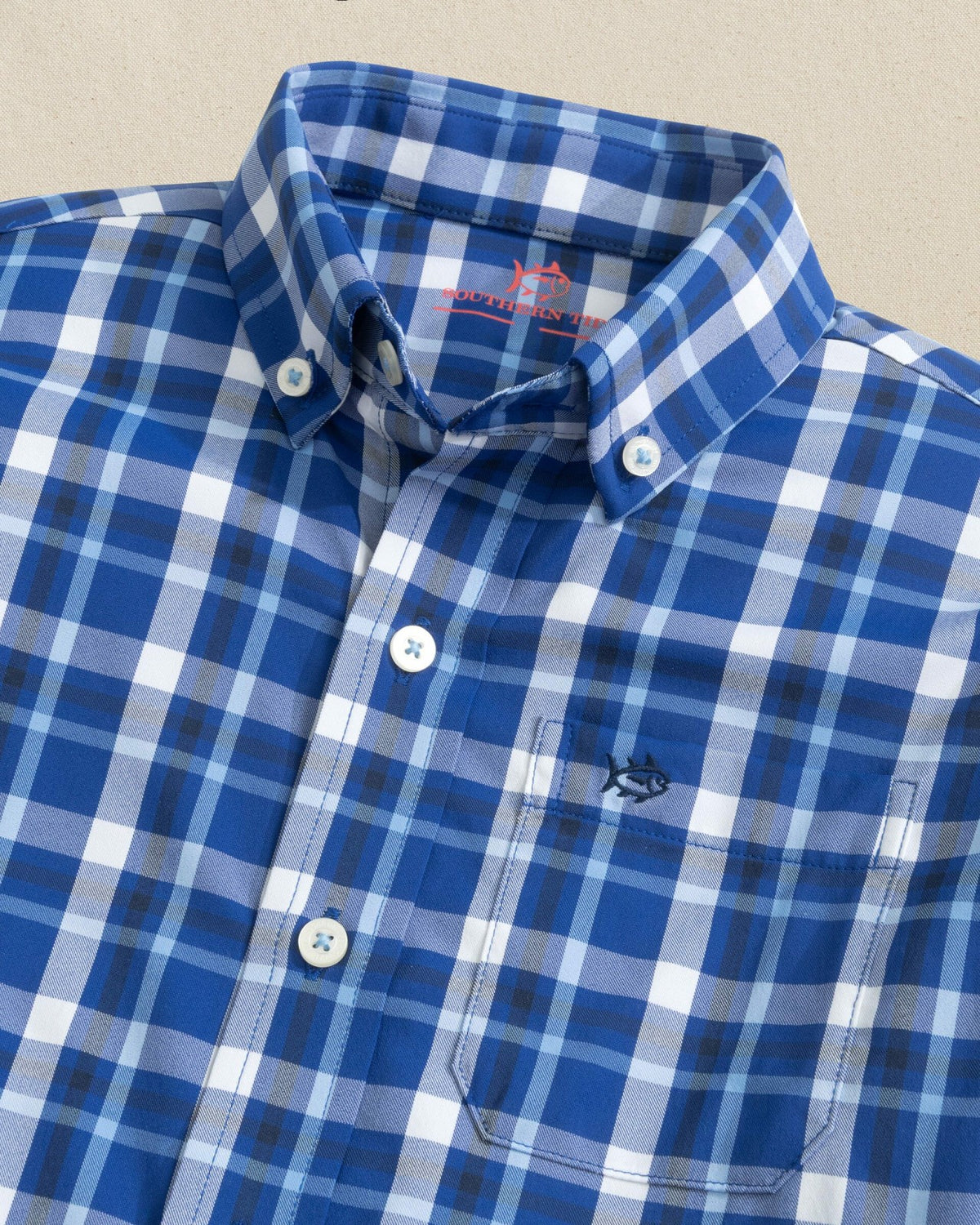 Boys River Ridge Plaid Long Sleeve Sport Shirt - Blue