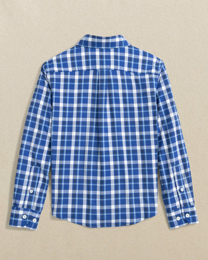 Boys River Ridge Plaid Long Sleeve Sport Shirt - Blue