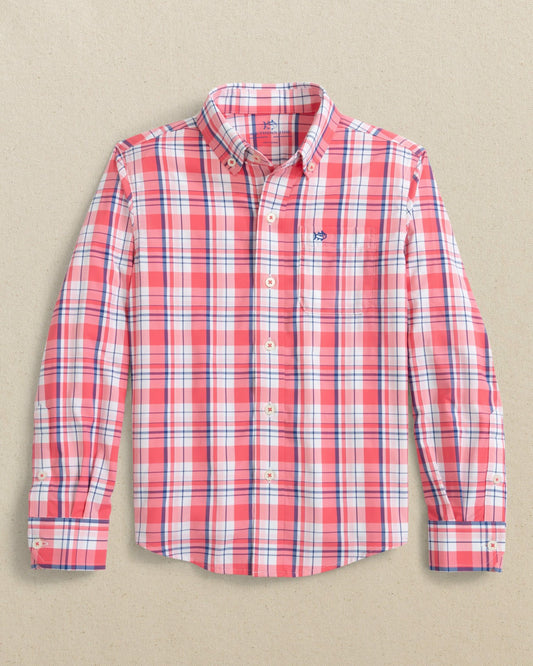 Boys Breakwater Plaid Long Sleeve Sport Shirt
