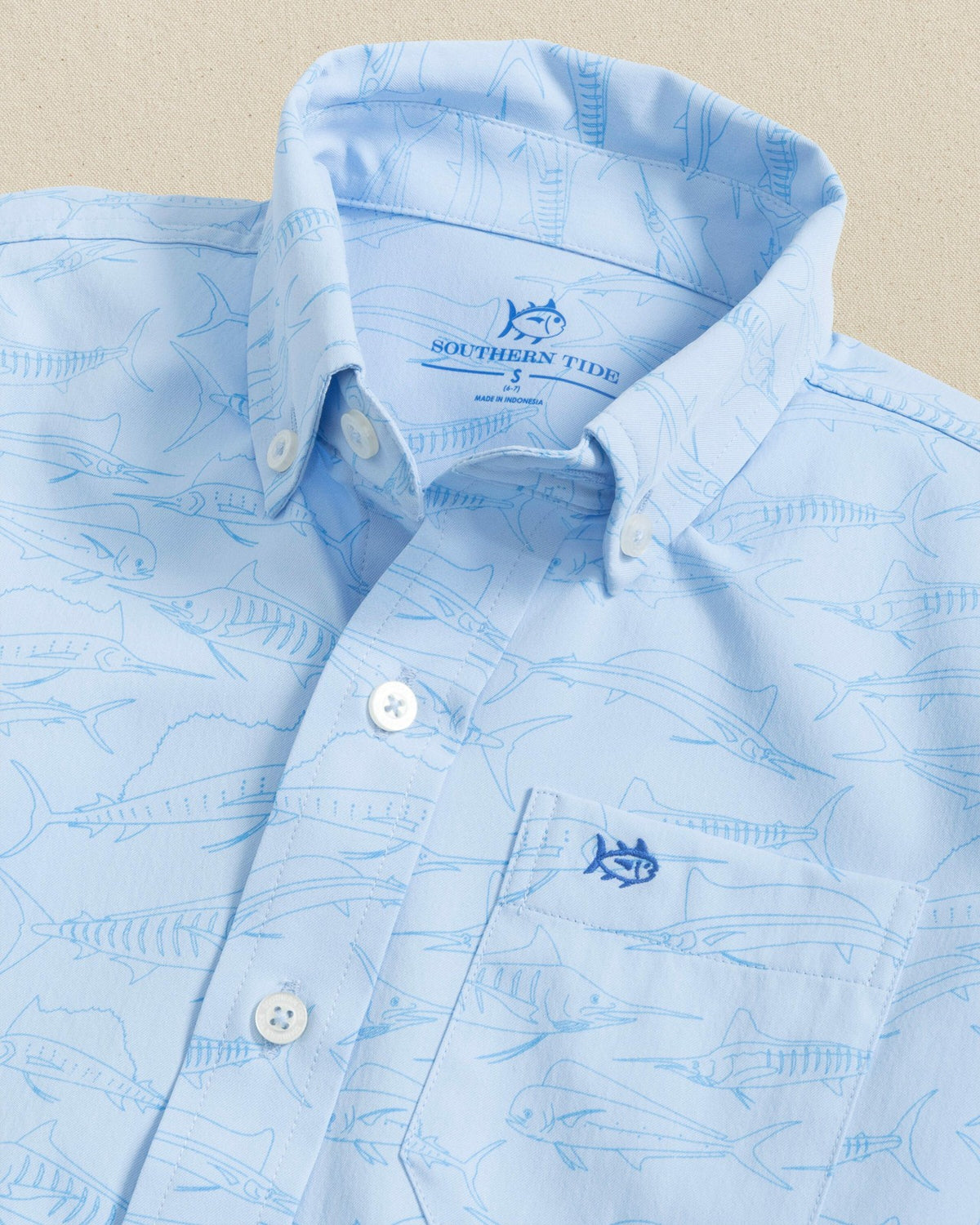 Boys Intercoastal Game Fish Short Sleeve Sport Shirt