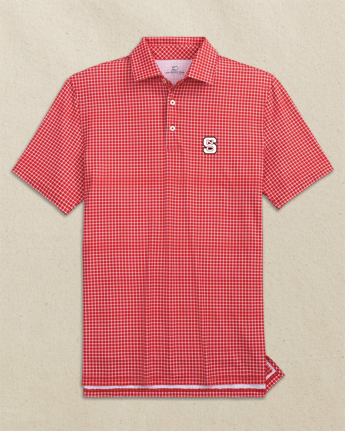 NC State Wolfpack Driver Dunes Edge Plaid Polo