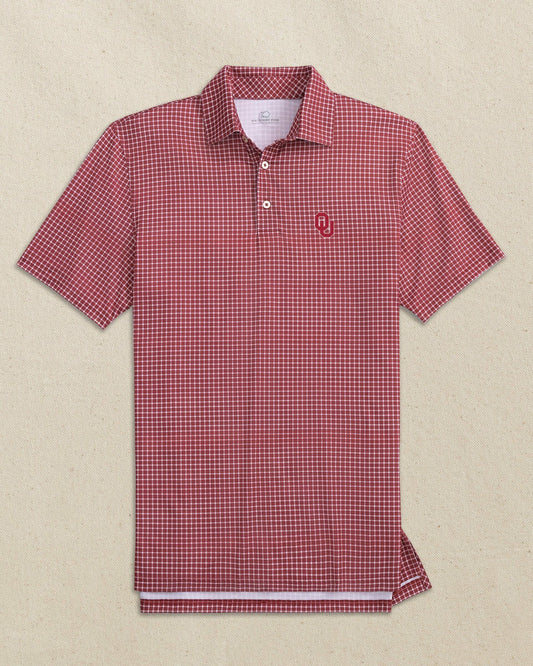 Oklahoma Sooners Driver Dunes Edge Plaid Polo