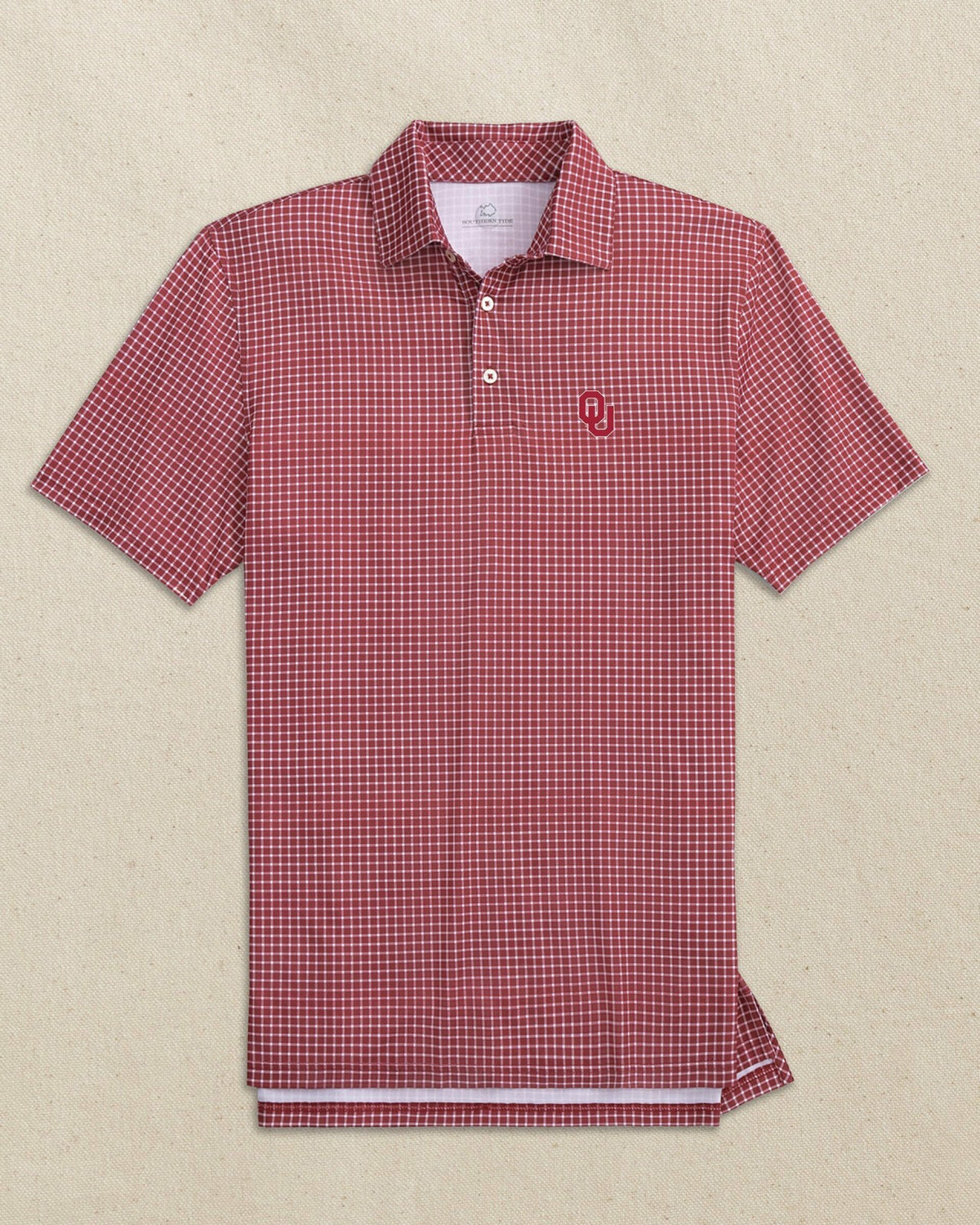 Oklahoma Sooners Driver Dunes Edge Plaid Polo