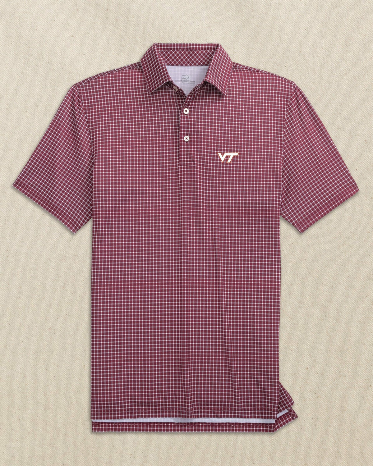 Virginia Tech Hokies Dunes Edge Plaid Polo