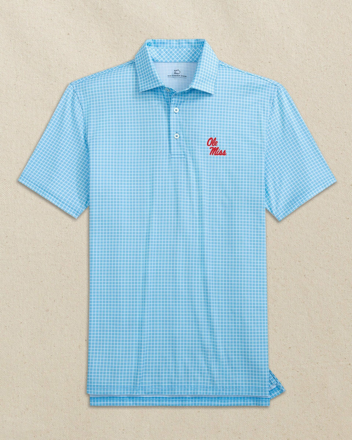 Ole Miss Rebels Driver Dunes Edge Plaid Polo