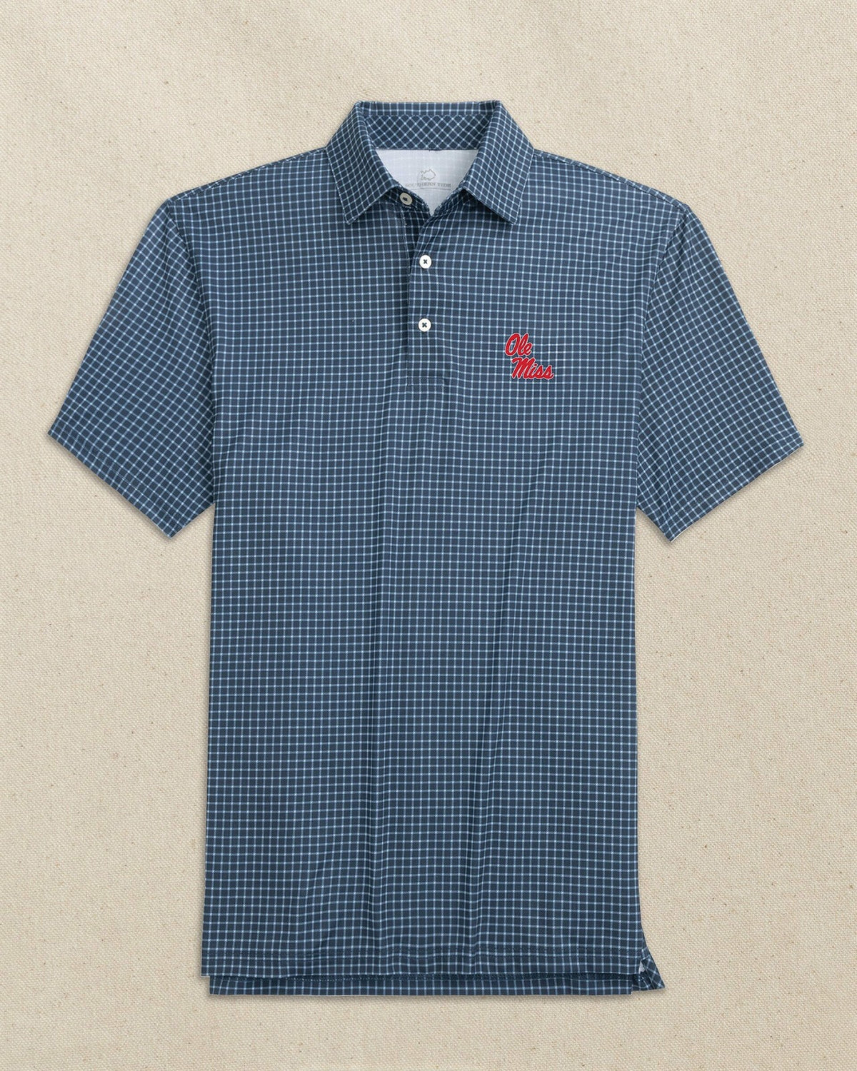 Ole Miss Rebels Driver Dunes Edge Plaid Polo