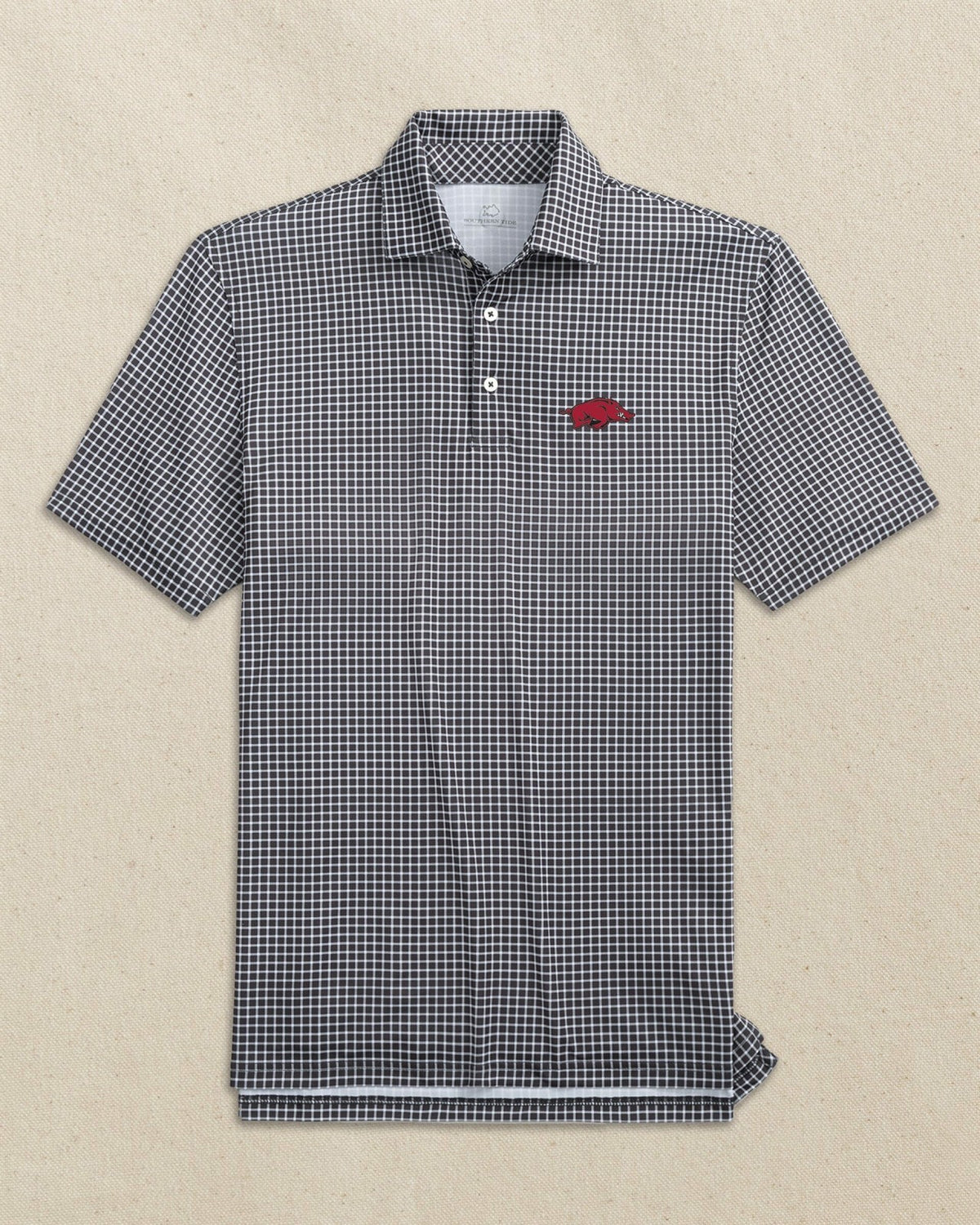 Arkansas Razorbacks Driver Dunes Edge Plaid Polo