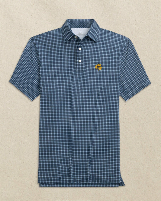 Notre Dame Shamrock Driver Dunes Edge Plaid Polo
