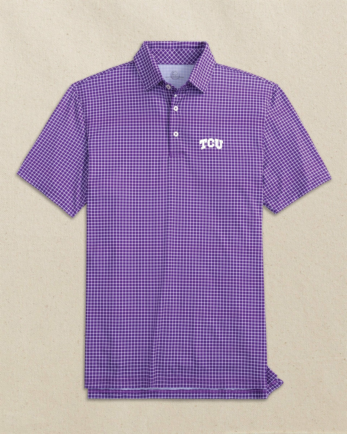 TCU Horned Frogs Driver Dunes Edge Plaid Polo