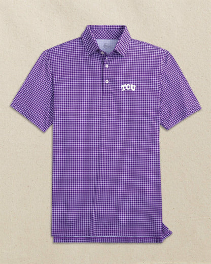 TCU Horned Frogs Driver Dunes Edge Plaid Polo
