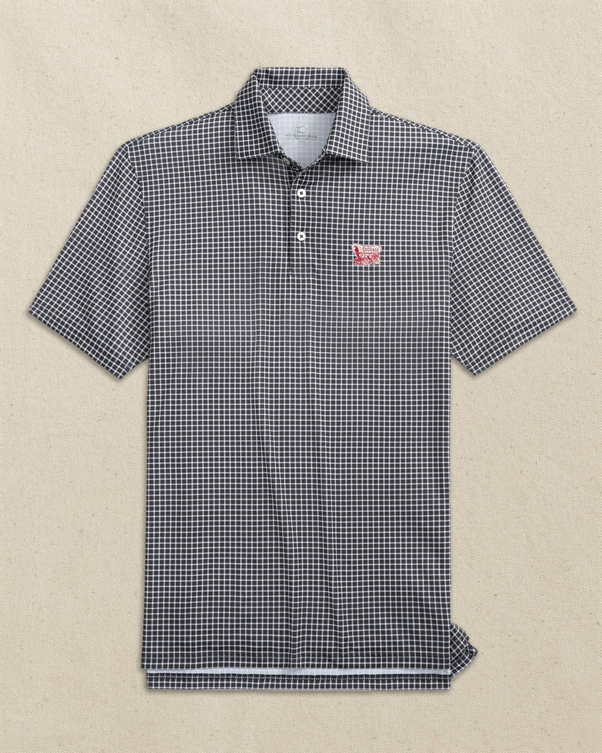 Oklahoma Sooner Schooner Dunes Edge Plaid Polo