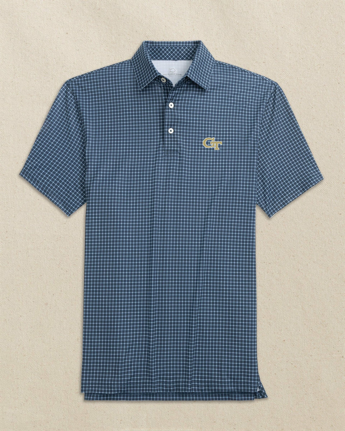 Georgia Tech Driver Dunes Edge Plaid Polo