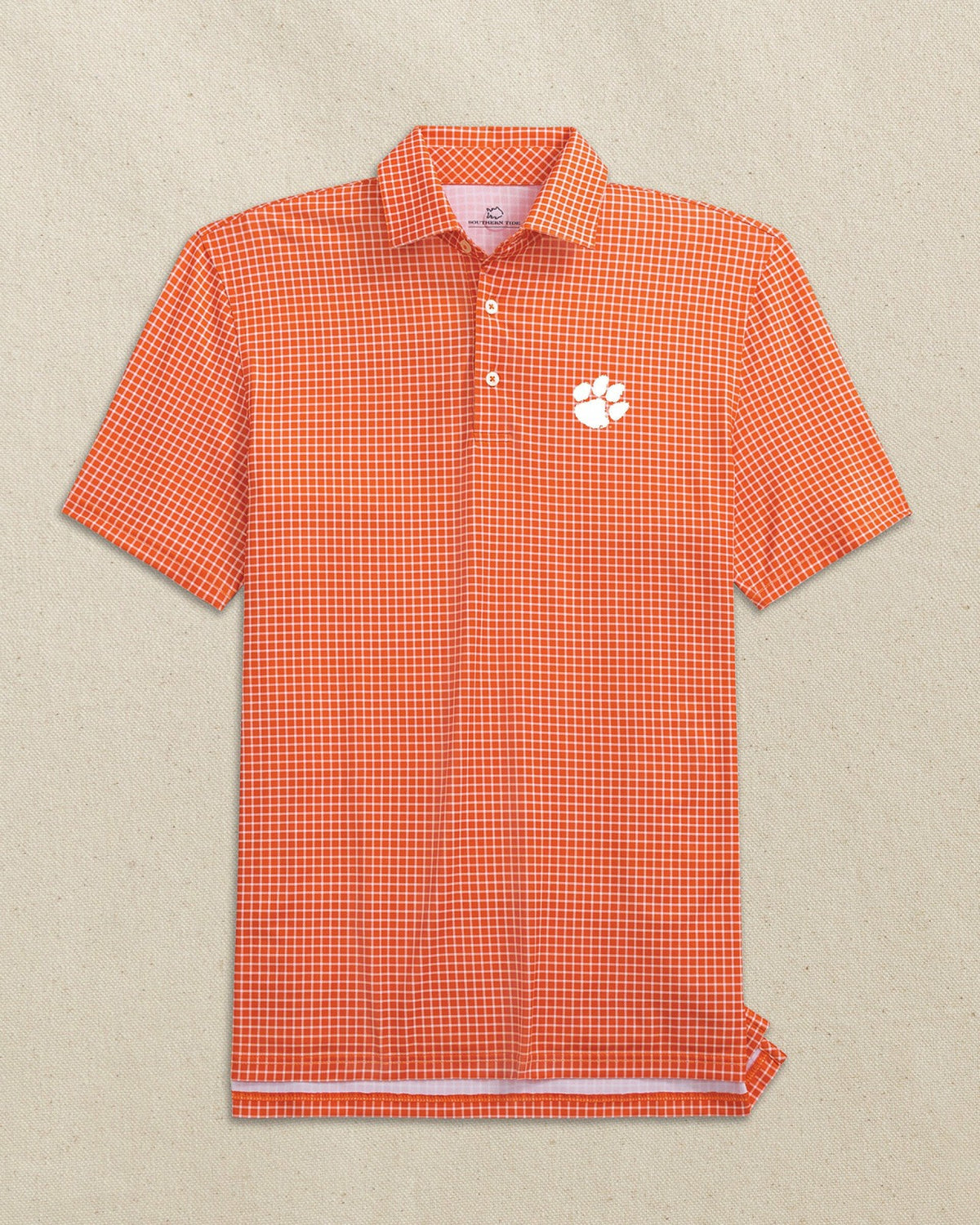 Clemson Tigers Driver Dunes Edge Plaid Polo