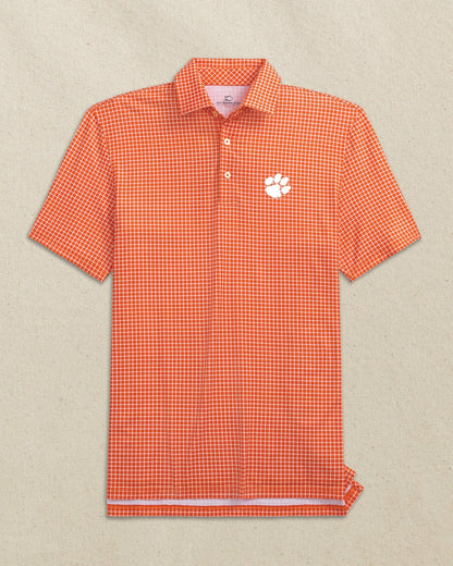Clemson Tigers Driver Dunes Edge Plaid Polo