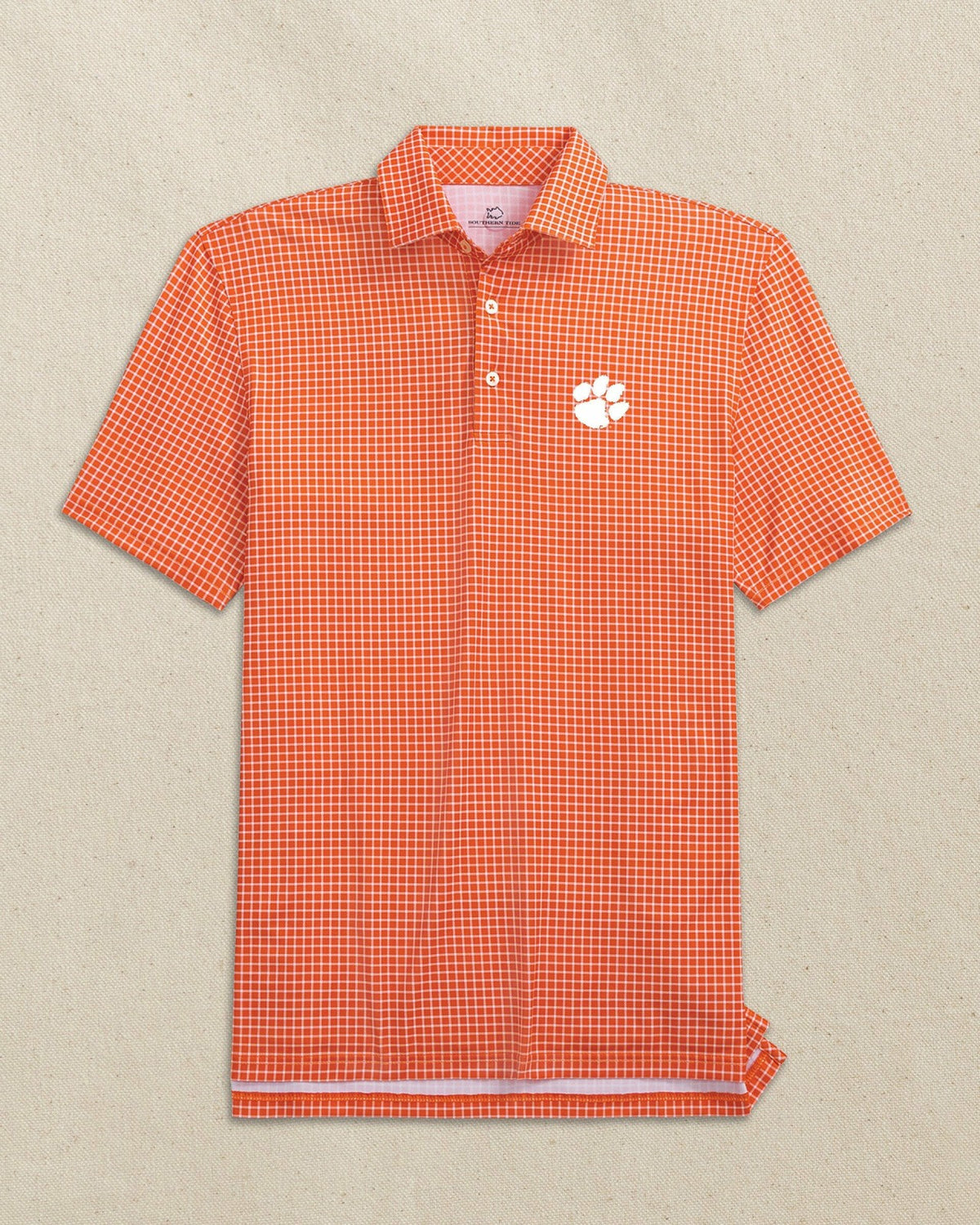 Clemson Tigers Driver Dunes Edge Plaid Polo