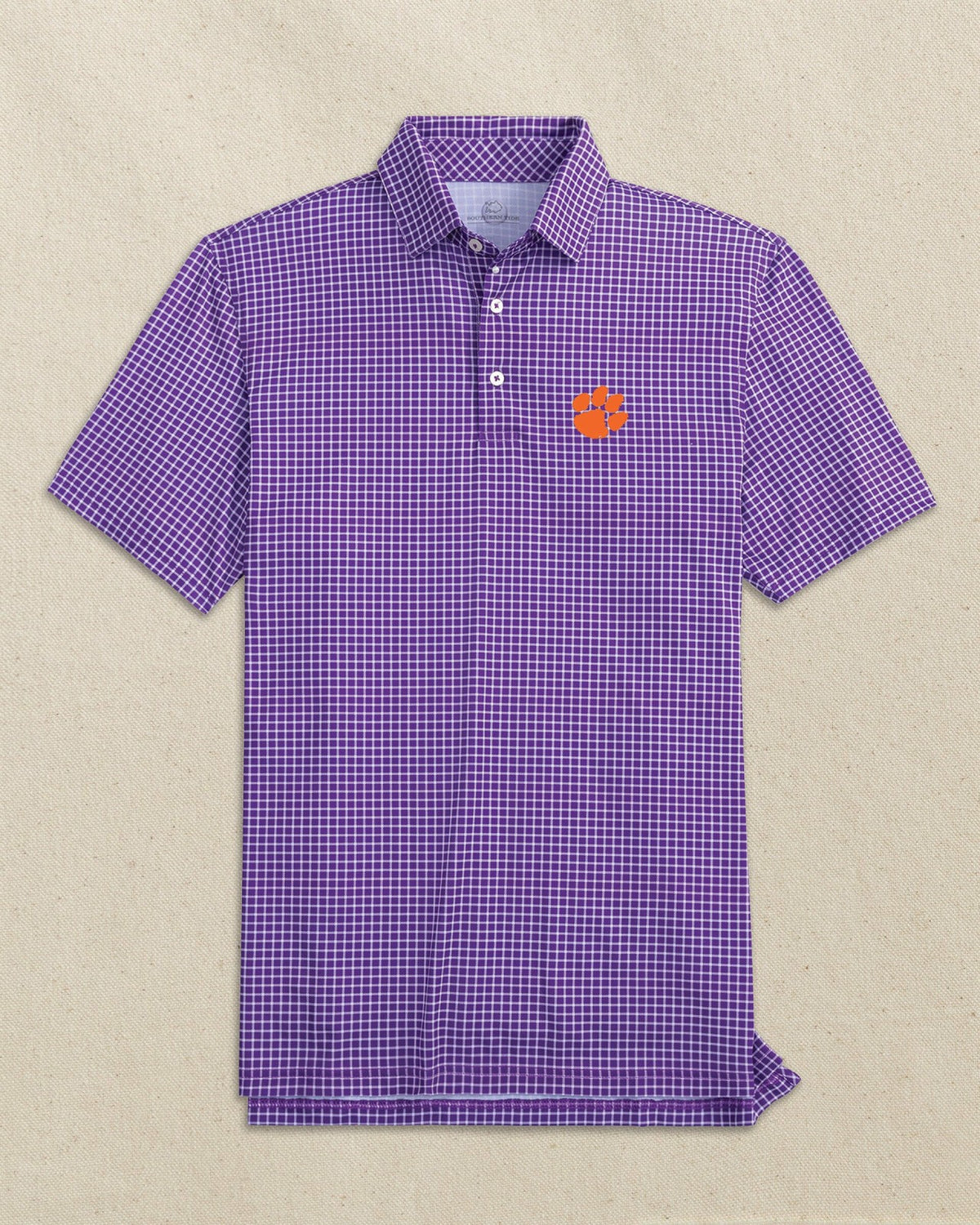 Clemson Tigers Driver Dunes Edge Plaid Polo
