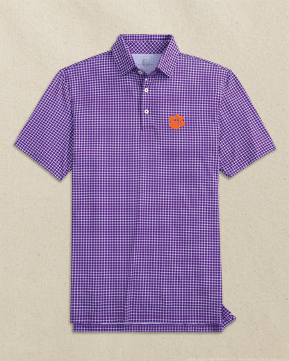 Clemson Tigers Driver Dunes Edge Plaid Polo